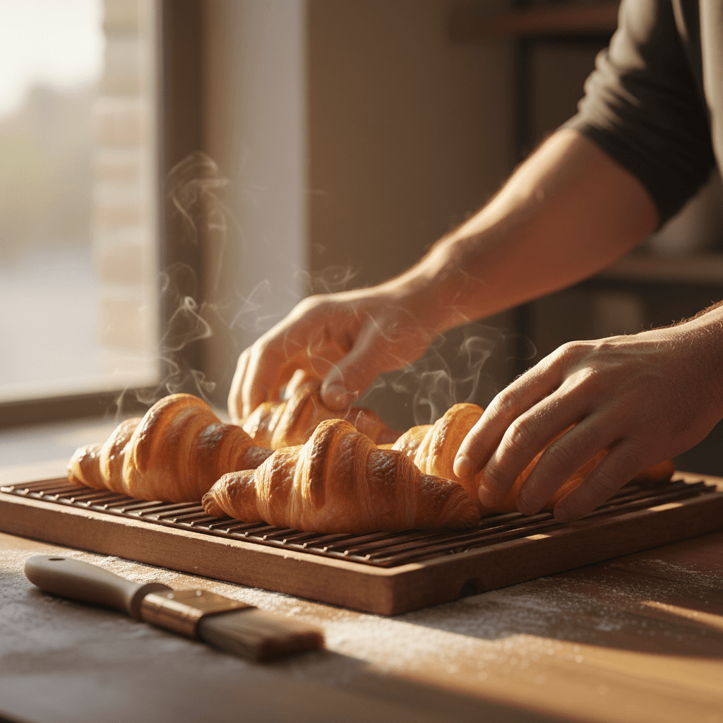 Fresh cinnamon buns with glaze in a baking pan
